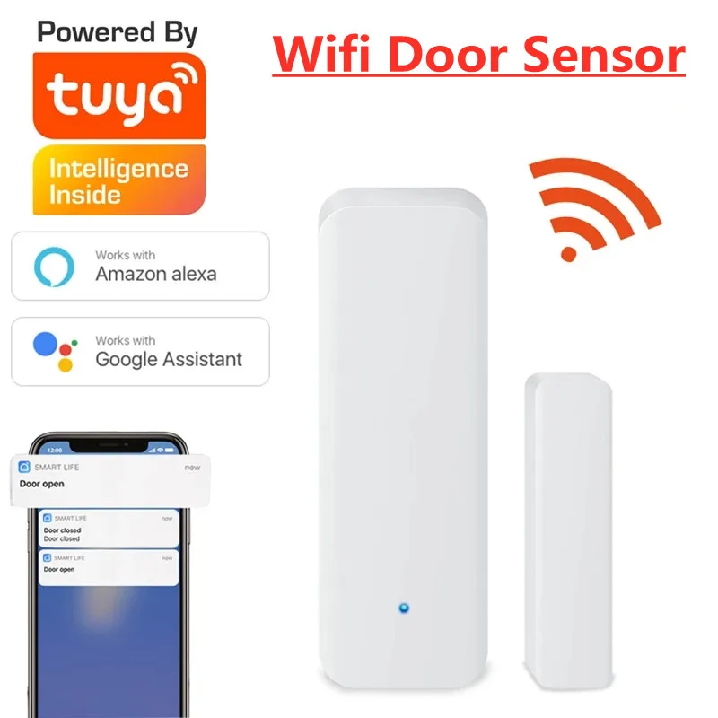 

Tuya Smart WiFi Door Sensor Door Open / Closed Detectors WiFi App Notification Alert alarm support Alexa Google Home