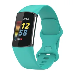 Enhanced Silicone Sport Strap for Fitbit Charge: Official Soft Replacement Wristband Accessory (Water duck)