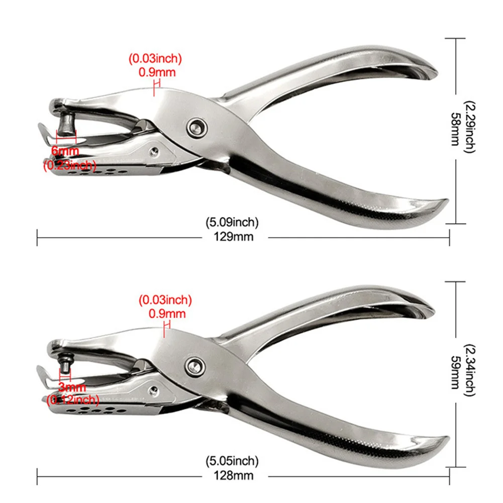 Single Hole Puncher Metal 3mm/6mm Pore Diameter Punch Pliers Hand