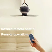 Ventilateur de camping d'extérieur, ventilateurs de plafond portables, ventilateur de tente, refroidisseur, ventilateur électrique rechargeable, télécommande, éclairage LED 3