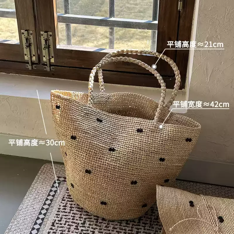 NEW Lafite Grass Crochet Hand Woven Bag Vacation Beach Women's Shoulder Bag Summer Grass New Large Capacity Women's Bags