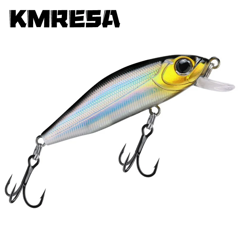 Neue Mini schwimmende Elritze Wobbler Angel köder 58mm 5g Forelle Kunst plastik Hart köder 3D Augen Kurbel köder Bass Angel gerät