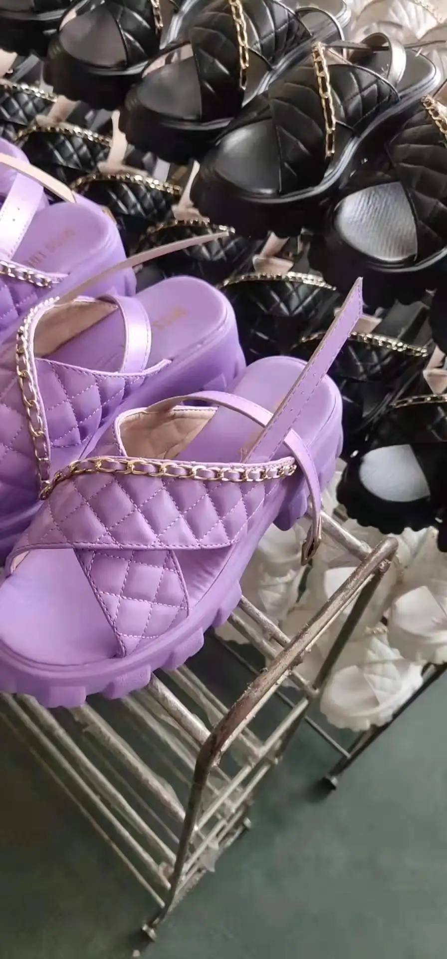 Women Shoes Chunky Platform 2023 New Spring Autumn Open Toe Sandals Casual Beach Slides Designer Slippers Chain Flip Flops