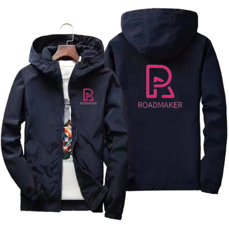 

ROADMAKER Spring Fall outdoor sports mountaineering wear new zipper hooded coat for men Camping trip Fishing waterproof coat top