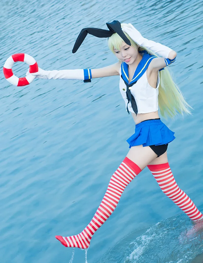 Kantai Collection Shimakaze Sailor Uniform Cosplay Costume