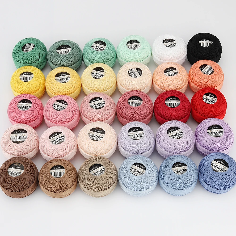 Crochet Thread Size 40 Double Mercerized Egyptian Cotton 25 Grams 300 Yards