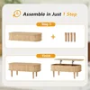 Fluted Lift Top Coffee Table with Hidden Compartment, Fully Assembled Wooden Center Table, Modern Oval Lift Tabletop 3