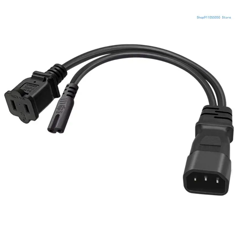 

C5AB 1PC Single C14 to C7 + 1-15R Short Type Splitter Adapter Cable Cord 32cm