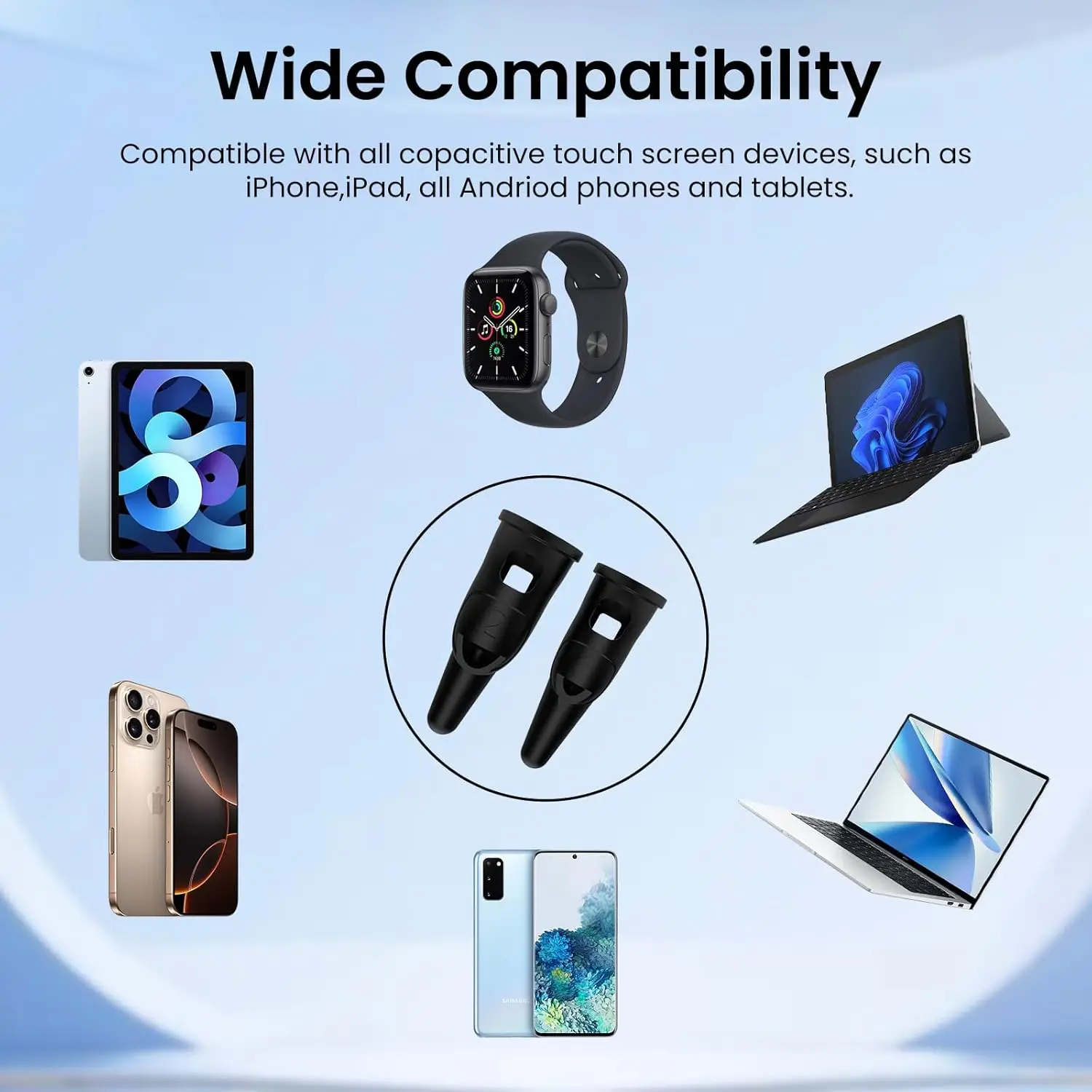 Stylus Pen for Touchscreen High Precision & Sensitivity Silicone Finger Capacitive Stylus for iPad/iPhone/Android Phone Tablets