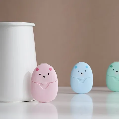 

Boxed 50Pcs Travel Portable Disposable Soap Paper Cute Mini High Quality Scented Soap Slice Outdoor Travel Supplies