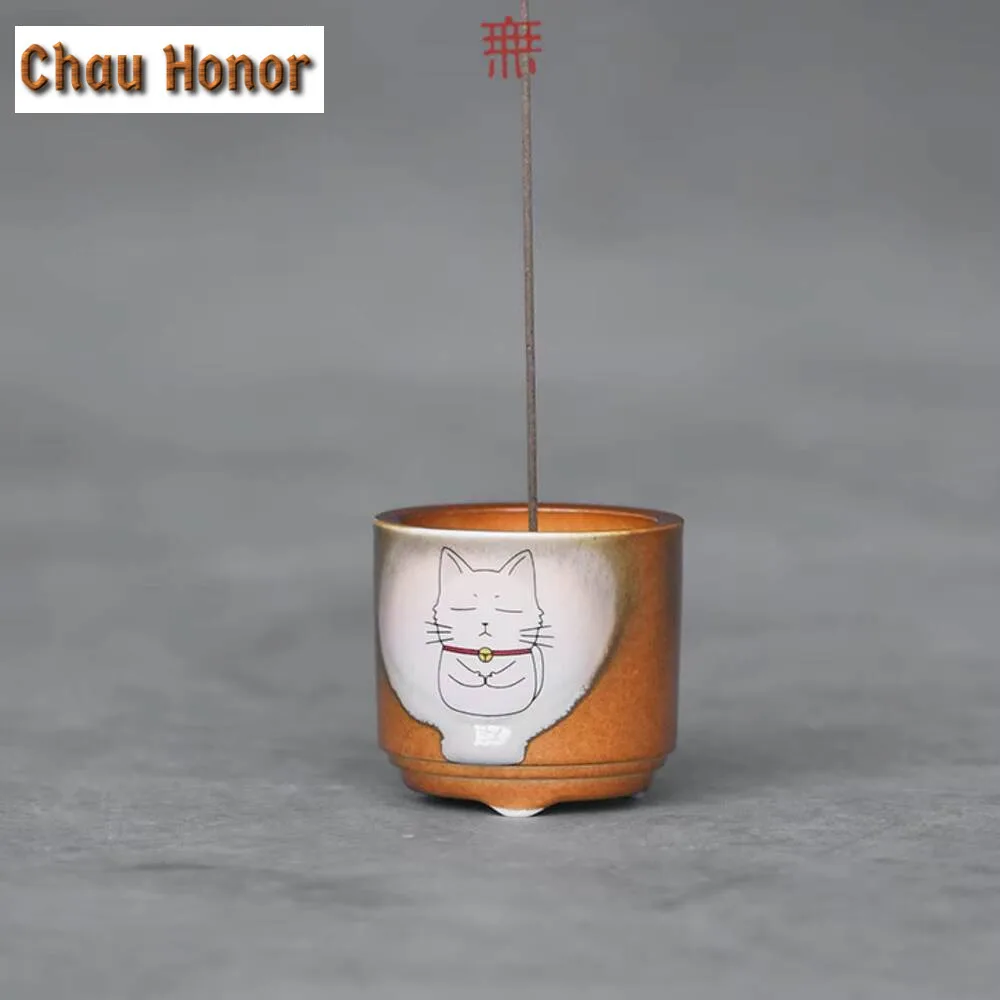 Creative Cat Anagarika Coarse Incense Holder Small Incense Waterfall Household Scented Aromatic Candles Cha Decoration Ornaments