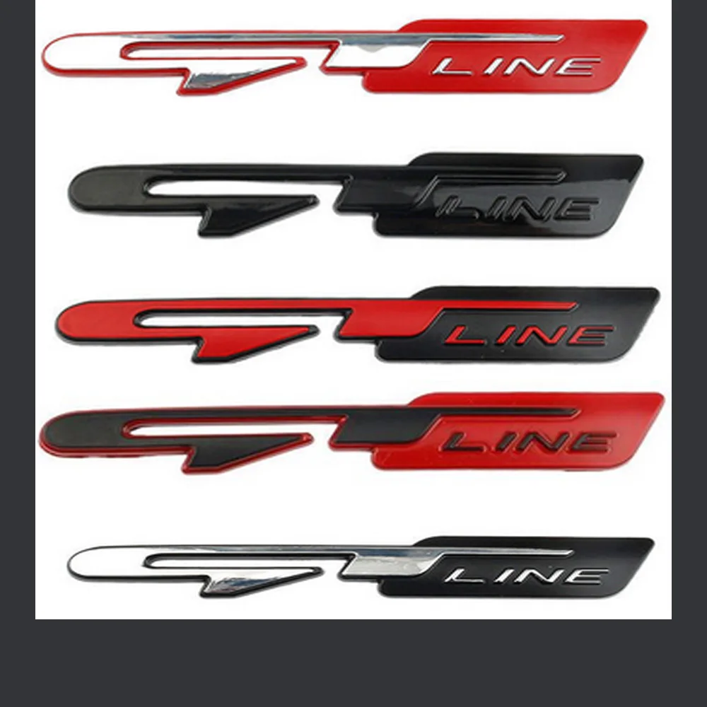 Per Peugeot 307 308 Renault Kia Rio K3 K5 Ceed Sportage Gt Line Logo Car 3D Metal Logo Letter Trunk Badge Sticker Accessori