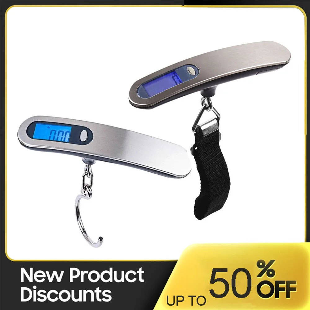 50kg Digital Luggage Scale Portable Electronic LCD Scale Weight Balance Suitcase Travel Bag Hanging Steelyard Hook Scales portable scale digital scale luggage scale luggage weight scale weighing tools hanging scale