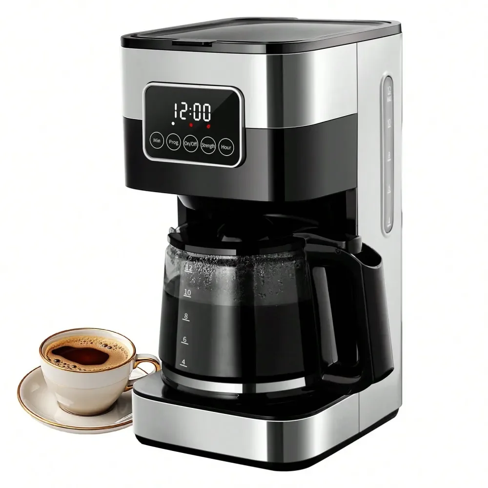 Maker, Programmable Drip Coffee Machine 10Cup With TouchScreen, Pause Serve, 430 Stainless Steel,Black.