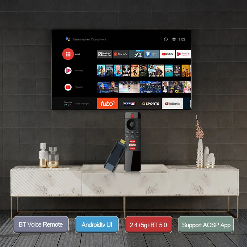Boîtier Smart TV Q5 Allwinner H313 Android 10.0 2 Go-8 Go, 4K, BT 5.0