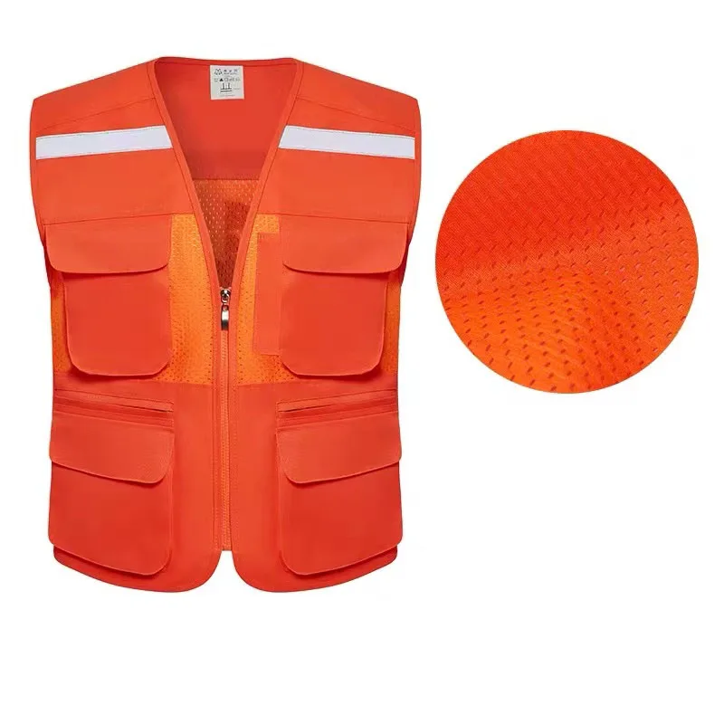 High Visibility Multiple Pockets Breathable Safety Vest Construction Site Night Riding Safety Clothing reflective vest safety vest high visibility vest mens work vest