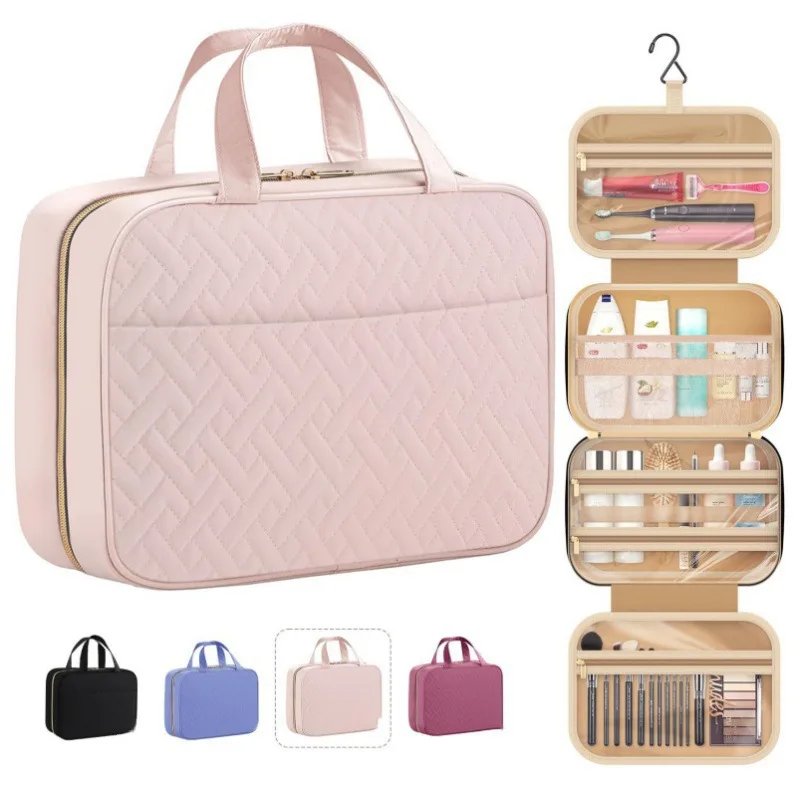 Kulturbeutel, Reisetasche mit Haken zum Aufhängen, wasserabweisende Make-up-Kosmetiktasche, Reise-Organizer für Zubehör, Shampoo