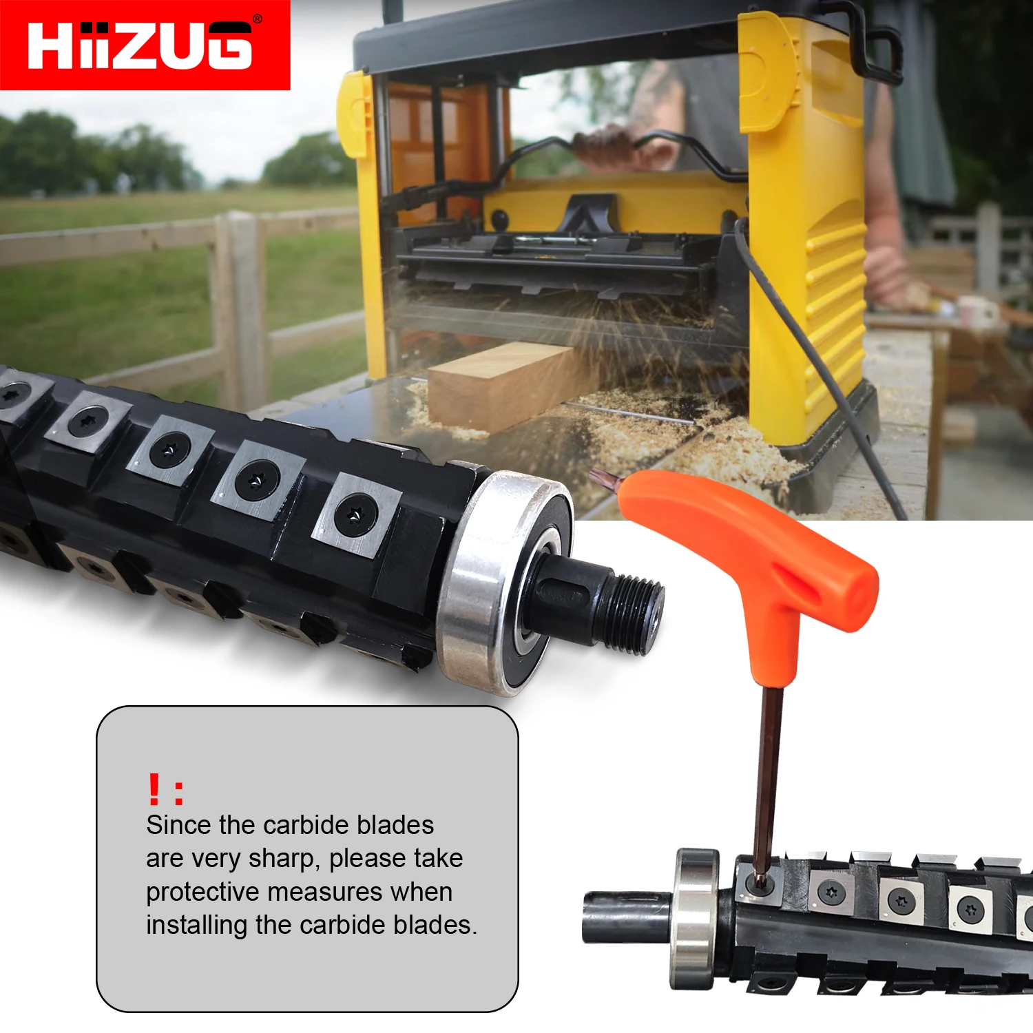 Dewalt DW733 DW734 Planer Helical Spiral Cutter Head 322mm Cutting Length with 54Pcs Carbide Inserts for Dewalt Wood Planer