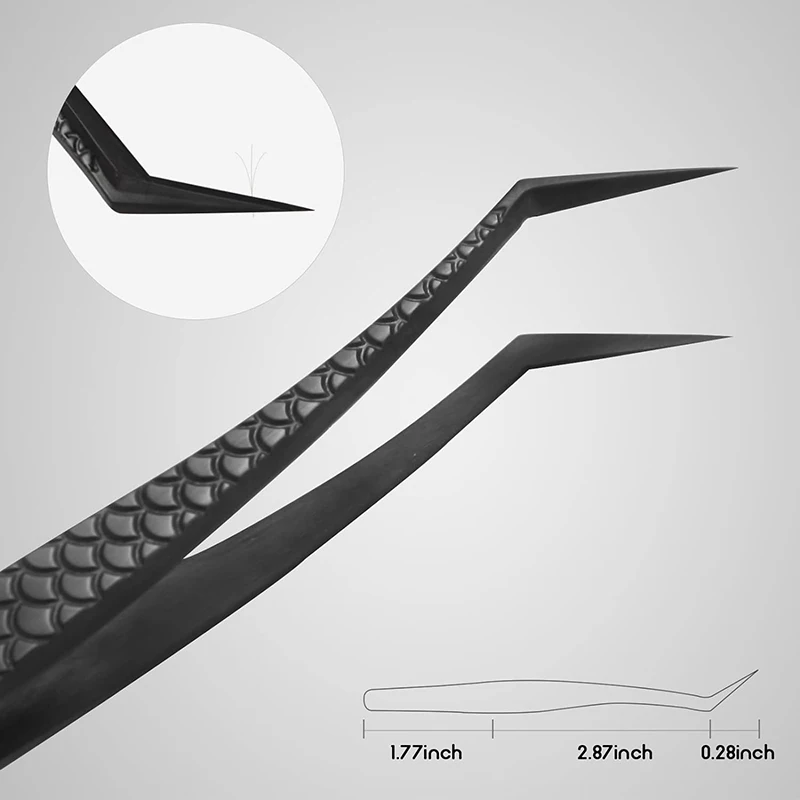 Precision Eyelashes Extension Tweezers Black For Make Fans Boot Isolation False Lash Clip Tongs Nail Art Makeup Tools Supplies 4