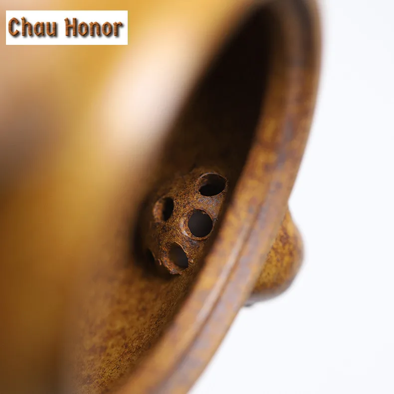 260ml Yixing Purple Clay Teapots Handmade Gourd Pot Raw Ore Wood-fired Section Mud Tea Making Kettle With Filter Zisha Tea Set