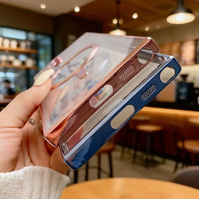Luxury Plating Magnetic Clear Phone Case Cover