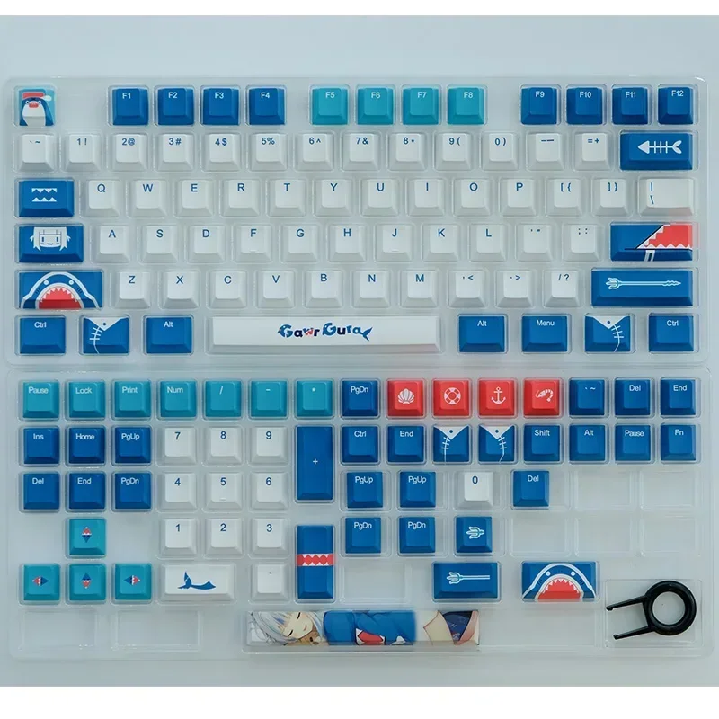 PBT Keycaps 130 Keys GMK Gawr Gura Cherry Profile Keycap Dye