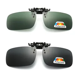 Polarized Grey Lens Clip - On Sunglasses for Driving and Night Vision (Green - Black)