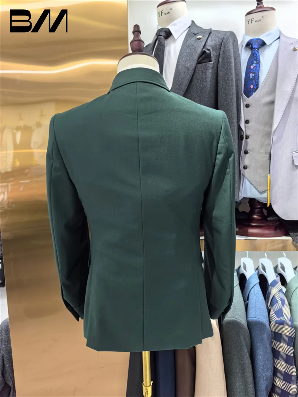 BRLMALL-Men's Suit set For Formal Office Meeting Handsome Wedding Suit Host Party Suit Blazers Pant Vest Fashion Printed Suit