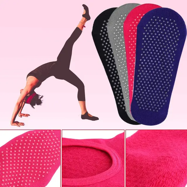 Backless Non-slip Fitness Pilates Socks Cotton Women Sport Yoga Socks Ballet Dance Slippers Barefoot Sock Workout for Gym 5