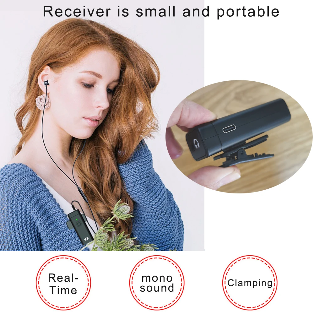 Wireless ear monitoring system for singer stage return music accompaniment audio host voice real-time return UHF