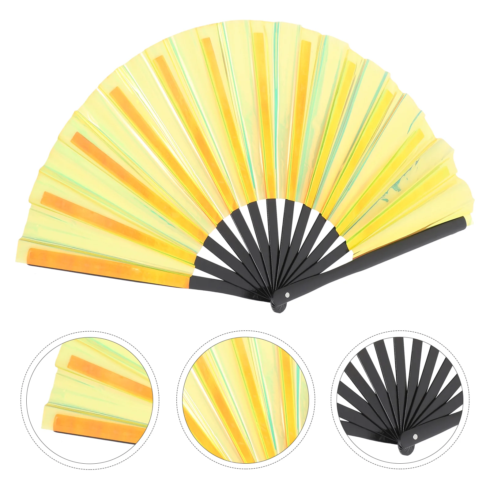 

Hand Fan Japanese Held Fans for Women Foldable Plastic Fluorescence Handheld Folding