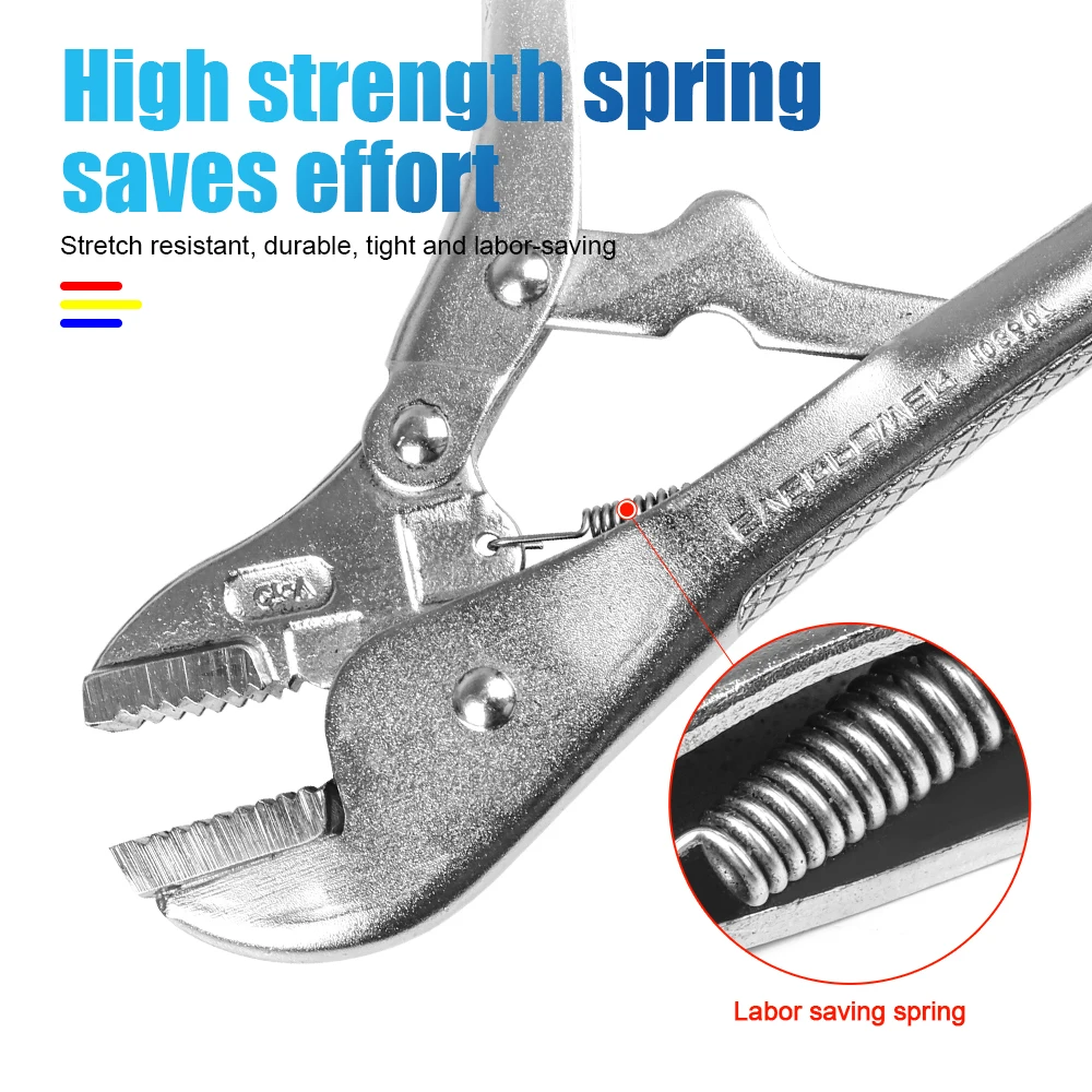 NINDEJIN-스트레이트 커브 죠 잠금 플라이어 7 인치, Cr-v 스틸 바이스 그립 몰 렌치