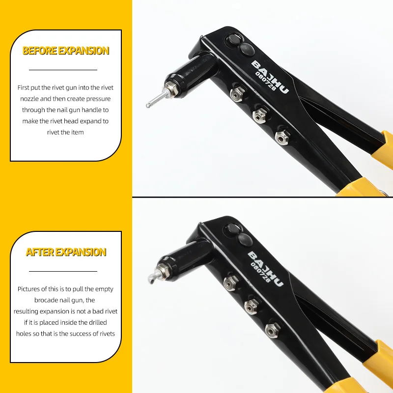 4 in 1 Single Hand Blind Rivet Guns Nose Piece Manual Riveting Riveter Tool Hand Tools rivet gun rivet gun set rivet gun part