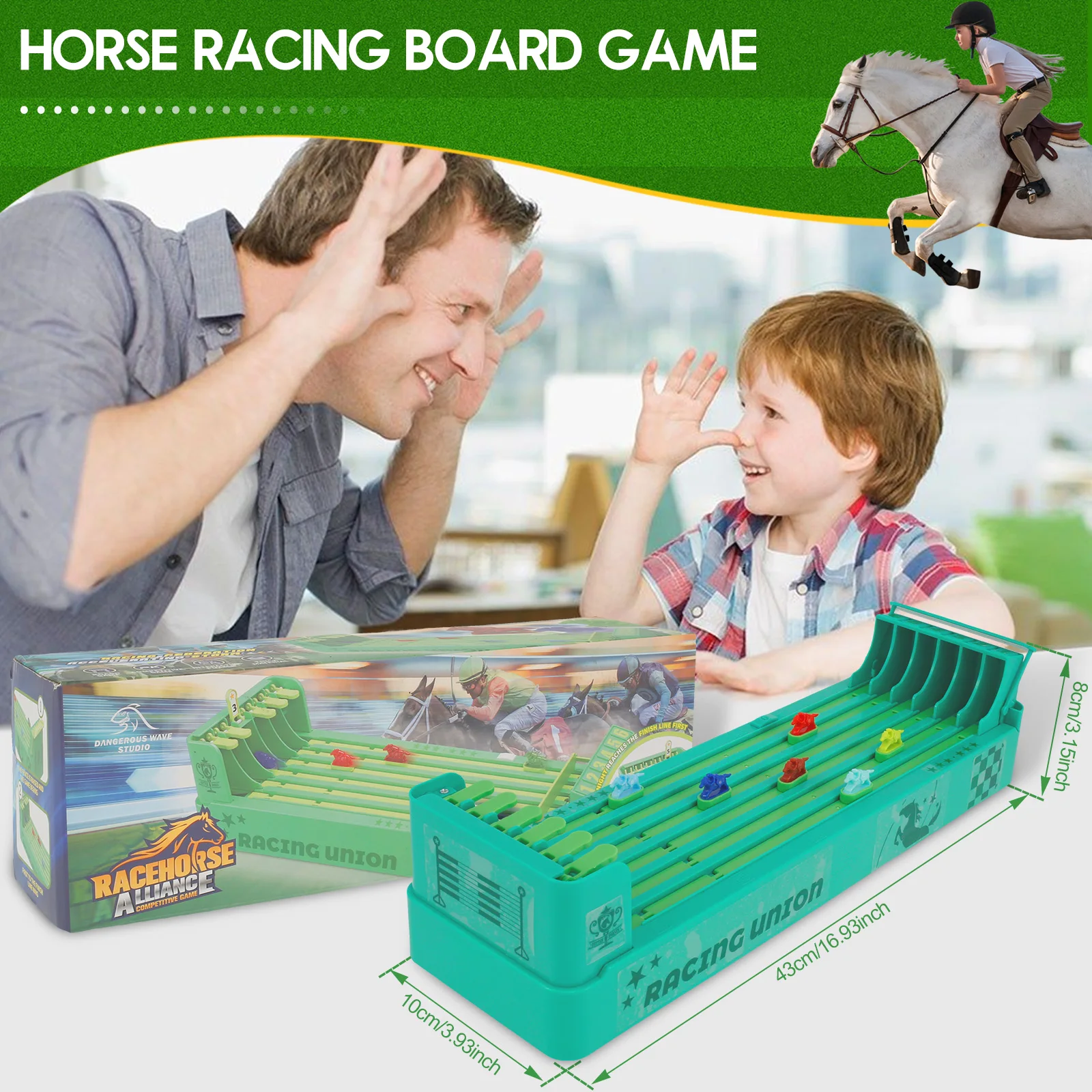 Horse Racing Game Fun Horse Race Board Game Relaxing Horse Running Game Safe Horse Racing Table Game with 6 Horses for Friends