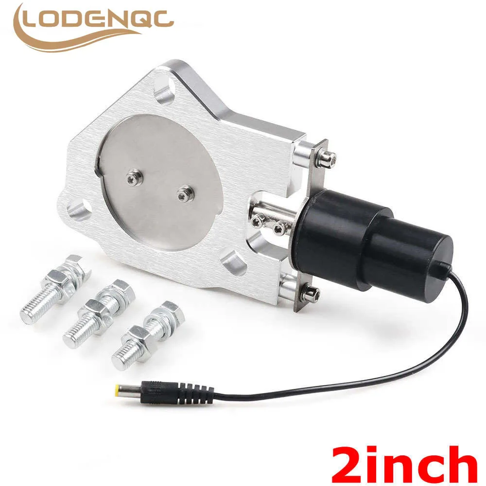 LODENQC 2 inç Y boru elektrikli egzoz geri kesme kiti uygun uzaktan kumanda kitleri araba susturucu aksesuar egzoz kontrol vanası