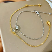 Bracelet solitaire en diamant Moissanite pour femmes, coupe poire/Marquise/coeur, plaqué argent S925, chaîne de poignet en or 18 carats avec certificat 5