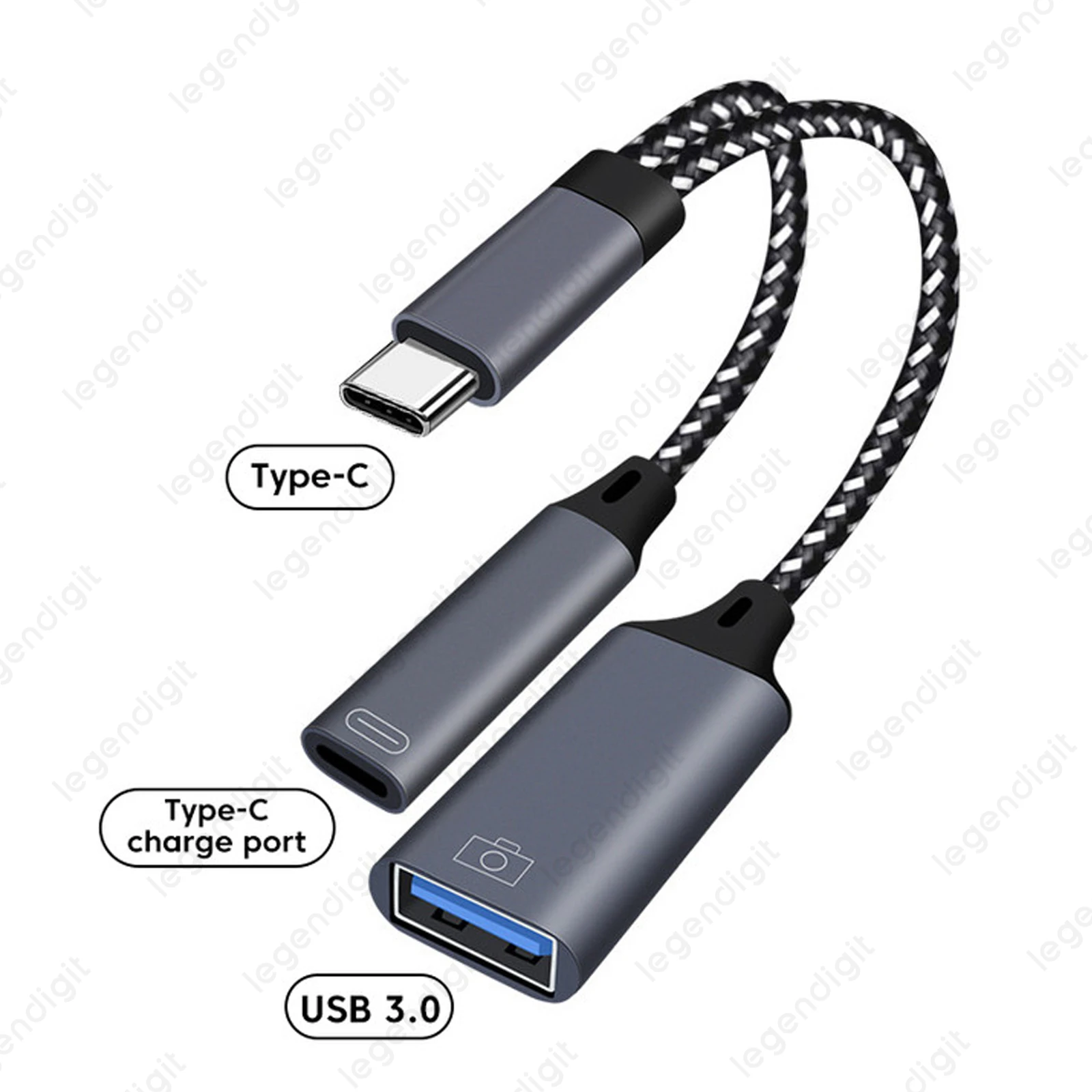 ตัวเลือกสินค้า สายชาร์จ USB-C 2-in-1 สำหรับมือถือและแล็ปท็อป