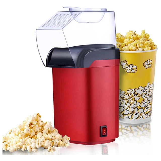  mini popcorn machine for home electric small hot air popcorn  popper no oil tabletop portable pop corn maker with Measuring Cup Melt  Butter - RED (RED): Home & Kitchen