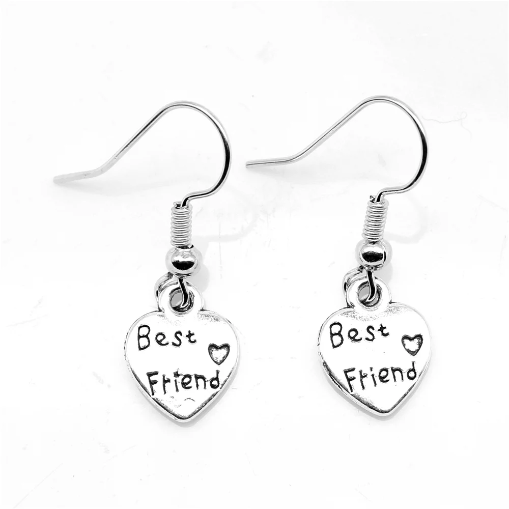 

Необычные серьги с надписью «Love Good Friends», 1 пара, модные ювелирные изделия, 10x13 мм