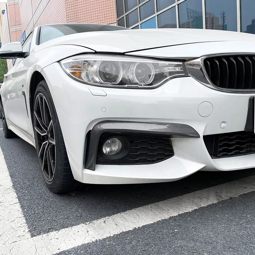 BMW F32 F33 F36 M 스포츠 4 시리즈 2014-2020용 자동차 프론트 범퍼 립 스플리터 카나드 스포일러 안개등 눈썹 커버 그릴