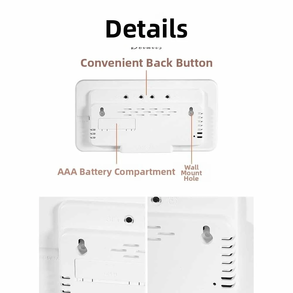 Enhanced Voice-Controlled LED Wall Clock with Large Display, Temperature, Alarm, and 12/24H Format