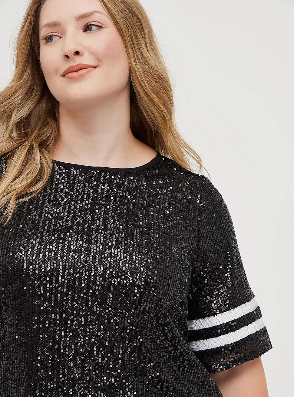 Blusa Brillos Mujer Blusa De Manga Media Con Lentejuelas Para