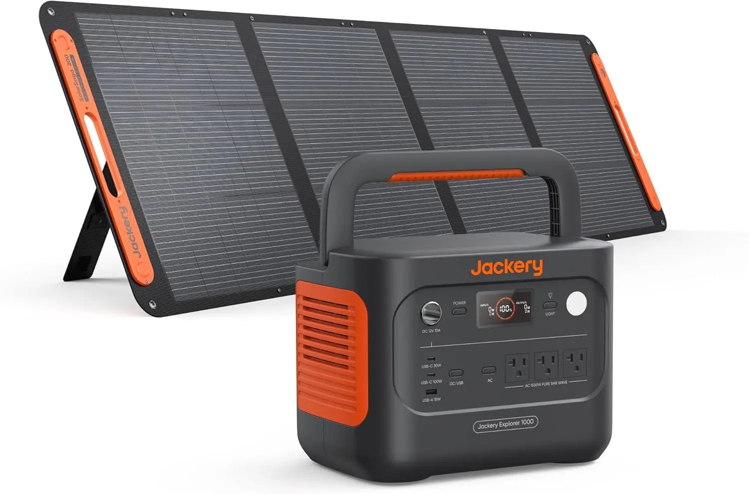 Solar Generator 1000 v2 with 200W Solar Panel 1070Wh Portable Power Station LiFePO4 Battery 1500W AC/100W USB-C Output 1Hr Fast