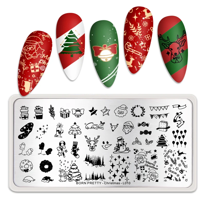 BORN PRETTY Snake Pattern Stamping Plates For Nails Stainless Steel Rectangle Nail Art Template Christmas Artist  Animal-L009 5