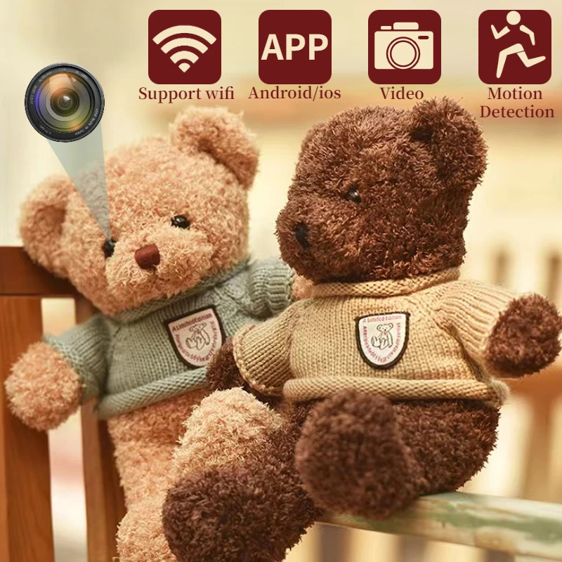 Minicámara HD de 1080P con WIFI, cámara de peluche de oso, detección de  movimiento, Vista Remota, seguridad del hogar, Monitor de bebé| | -  AliExpress
