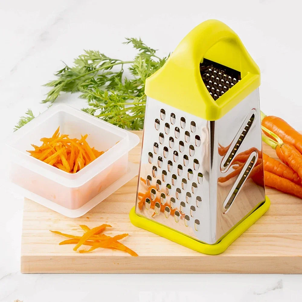 Multipurpose Grater Vegetable Slicer Four-Side Box Grater Stainless Steel Potato & Radish Slicer Garlic Grinder Kitchen Gadgets