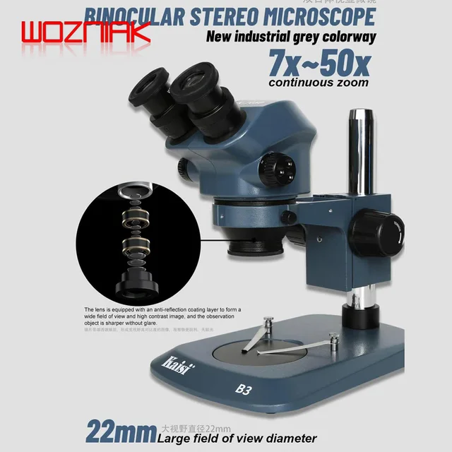 Microscope 7X-50X Trinoculaire Stéréo Industriel