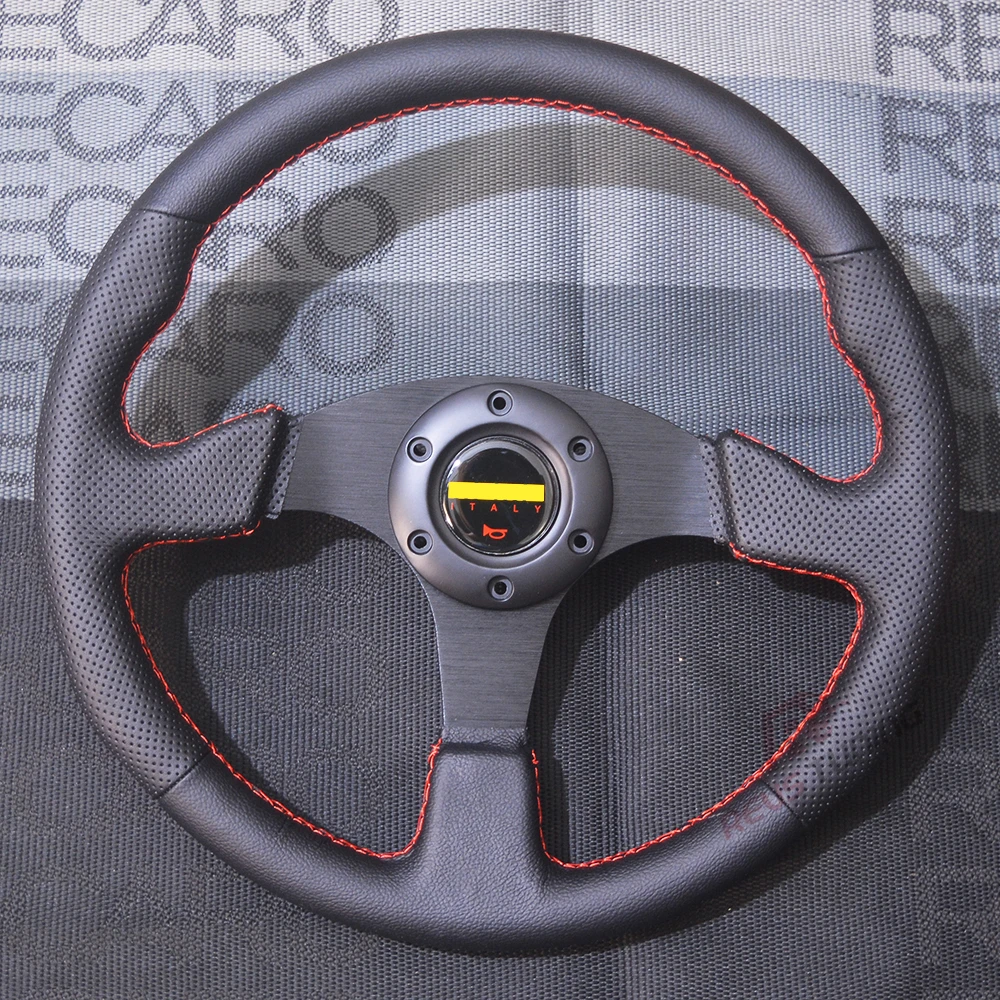 Volant de course universel en cuir plat, 14 en effet, 35cm, voiture de  sport, réglage de la dérive, jeu, simulateur de jeu - AliExpress