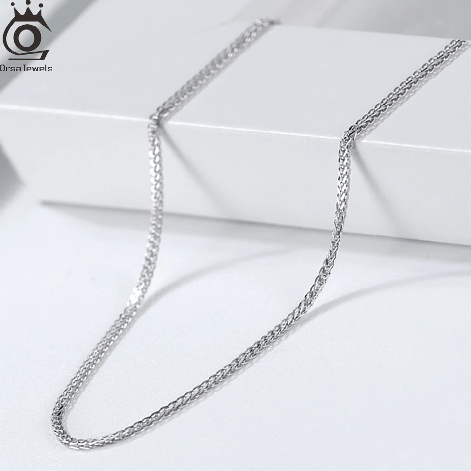 ORSA JEWELS 本物の 925 スターリングシルバー ショパン チェーン