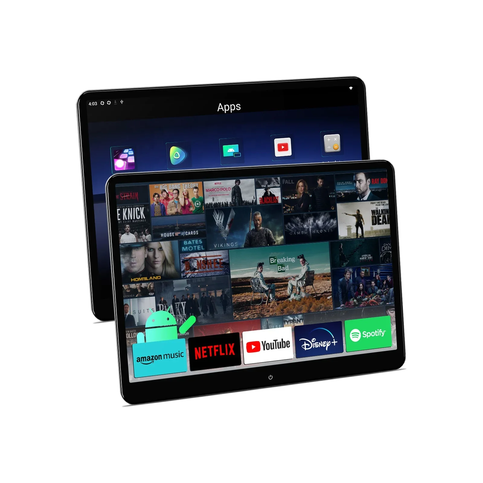 14 Inch 1 Pair 2160*1440 Touch Screen Android Car Headrest Monitor QHD Gyro Sensor HD In/Output 4K Car TV Player